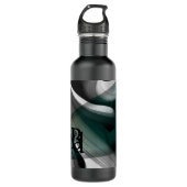 Waterfles Trend Abstract Zwart Groen Smaragd Waterfles (Voorkant)