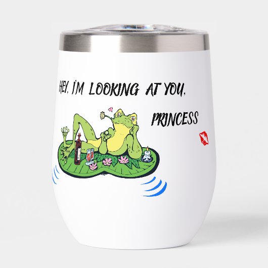 Waterfles Valentijnsdag Funny Love Kiss Frog (Voorkant)