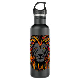 waterfles van Lion | Oranje Dark Lion Illustratie Waterfles
