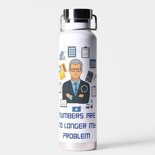 Waterfles voor Gepensioneerde Accountant Funny Cad (Achterkant)