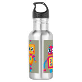 Waterfles voor jonge jongen met robots (Achterkant)