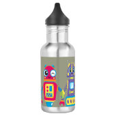 Waterfles voor jonge jongen met robots (Links)