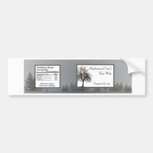 Waterflesetiket Grijze Winter Bomen Sneeuw Bare Bumpersticker