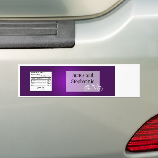 Waterflesetiket grillige Paarse dubbelfiets Bumpersticker (Op auto)