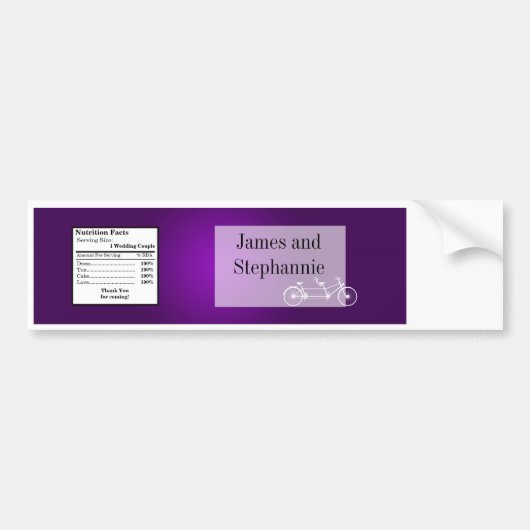 Waterflesetiket grillige Paarse dubbelfiets Bumpersticker (Voorkant)