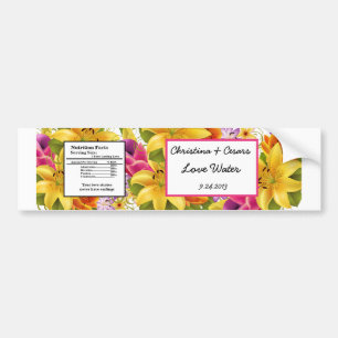 Waterflesetiket Hawaïaanse Exotische Bloemen Kleur Bumpersticker