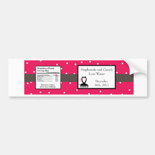 Waterflesetiket Hete Roze/Zwarte Giraffe Liefde Bumpersticker