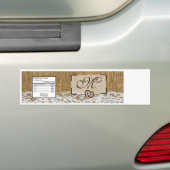 Waterflesetiket Hoefijzers op Burlap Lace Coun Bumpersticker (Op auto)