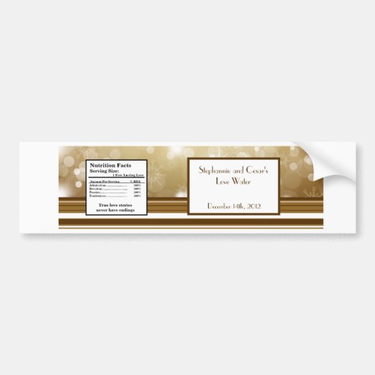 Waterflesetiket Kerstmis Koper Blur Bumpersticker (Voorkant)