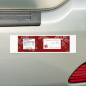 Waterflesetiket Kerstmis Rode Sneeuwvlokken Bumpersticker (Op auto)