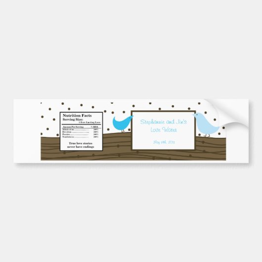 Waterflesetiket Love Birdy Bumpersticker (Voorkant)