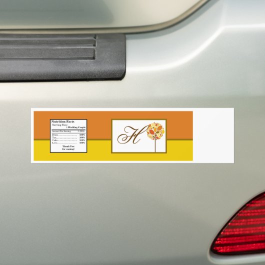 Waterflesetiket Modern Autumn Tree Herfst geblader Bumpersticker (Op auto)