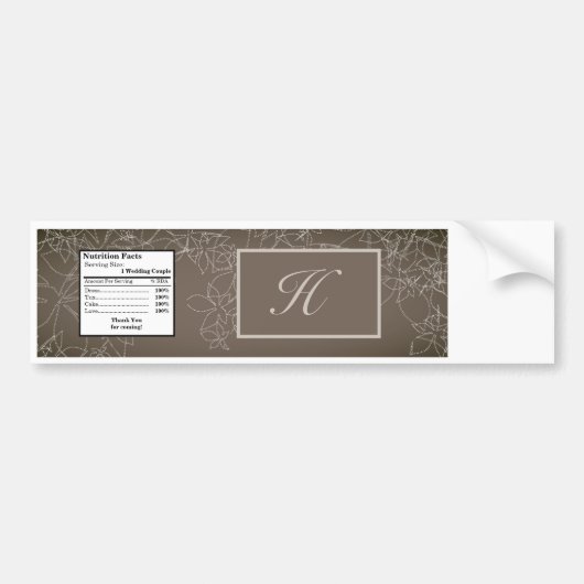 Waterflesetiket Modern Herfst Bloemen Herfst Grijs Bumpersticker (Voorkant)