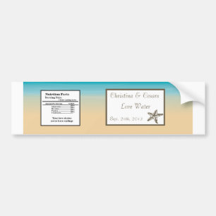 Waterflesetiket Ocean Beach Shore Seashells San Bumpersticker