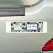 Waterflesetiket Peacock Feathers blauw/groen Bumpersticker (Op auto)