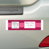 Waterflesetiket Raspberry Pink Loops/Swirls Blu Bumpersticker (Op auto)