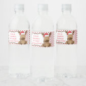 Waterflesetiket Rendier Kerstmis XMAS Polka D Waterfles Etiket (Flessen)