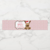Waterflesetiket Rendier Kerstmis XMAS Polka D Waterfles Etiket (Enkel label)