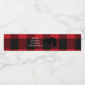 Waterflesetiket Rood geruit zwart Beer Waterfles Etiket (Enkel label)