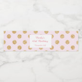 Waterflesetiket Verjaardag Blush Roze Glitter Waterfles Etiket (Enkel label)