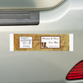 Waterflesetiket Western Cowgirl Pet/laarzen bruin Bumpersticker (Op auto)