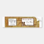 Waterflesetiket Western Cowgirl Pet/laarzen bruin Bumpersticker (Voorkant)