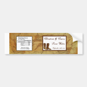 Waterflesetiket Western Cowgirl Pet/laarzen bruin Bumpersticker