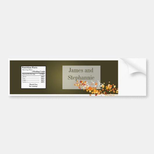 Waterflesetiket Whimsical Brown Double Bike Bumpersticker (Voorkant)