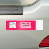 Waterflesetiket Whimsical Hot Pink Double Bike Bumpersticker (Op auto)