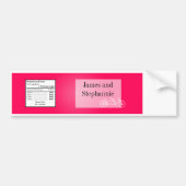 Waterflesetiket Whimsical Hot Pink Double Bike Bumpersticker (Voorkant)
