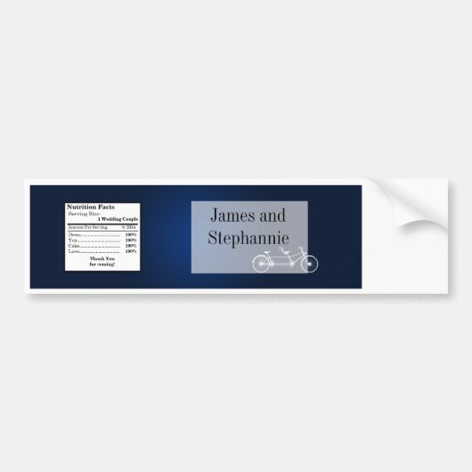 Waterflesetiket Whimsical Navy Blue Double Bike Bumpersticker (Voorkant)