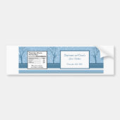 Waterflesetiket Winter Blue Christmas Bumpersticker (Voorkant)