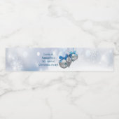 Waterflesetiket Wintersneeuwvlok Ornamenten Snow Waterfles Etiket (Enkel label)