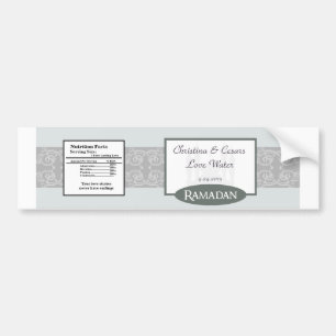 Waterflesetiket Zachte Blauwe Islamitische Ramadan Bumpersticker