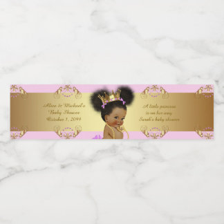 Waterflesetiketten, Sarah's baby shower, roze goud Waterfles Etiket