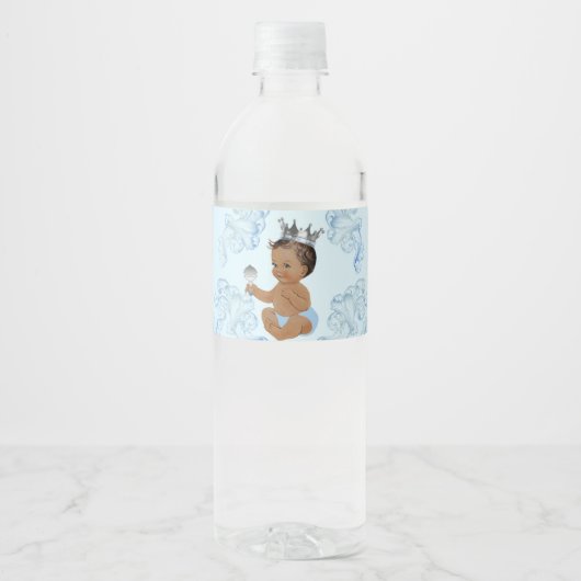 Waterflesetiketten, Tony's baby shower, blauw 2 Waterfles Etiket (Voorkant)