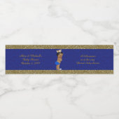 Waterflesetiketten, Tony's baby shower, blauw Waterfles Etiket (Enkel label)