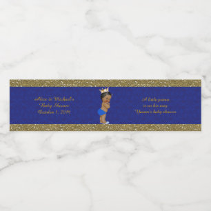 Waterflesetiketten, Tony's baby shower, blauw Waterfles Etiket