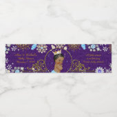 Waterflesetiketten, Tony's baby shower, paarse Waterfles Etiket (Enkel label)