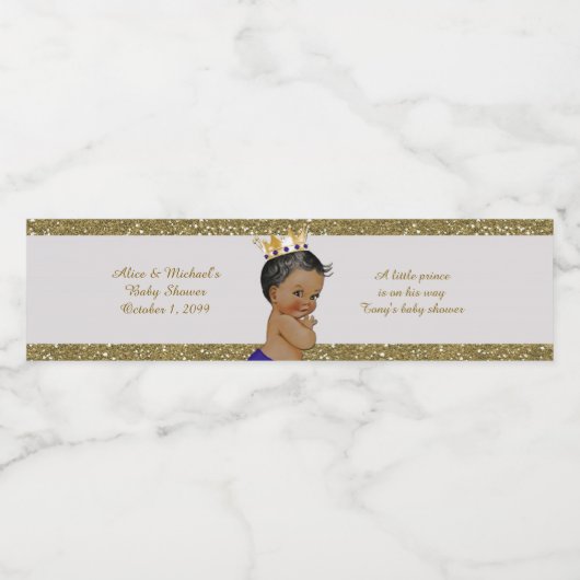 Waterflesetiketten, Tony's baby shower, witgoud Waterfles Etiket (Enkel label)