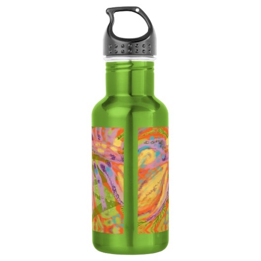 Waterflesje, abstract kleurig ontwerp waterfles  (Achterkant)