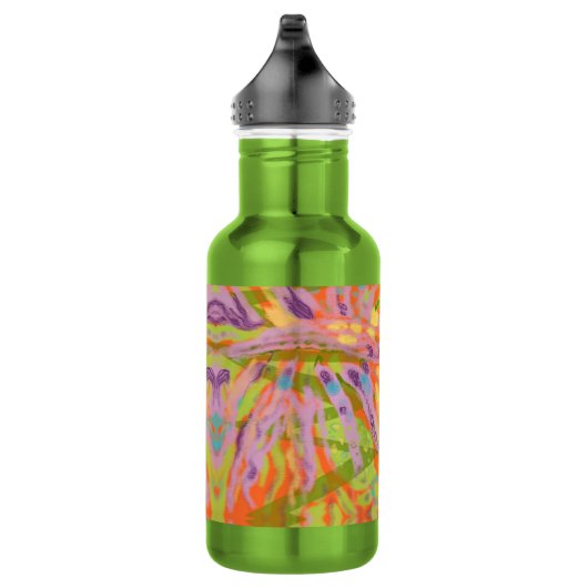 Waterflesje, abstract kleurig ontwerp waterfles  (Rechts)
