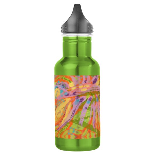 Waterflesje, abstract kleurig ontwerp waterfles  (Links)
