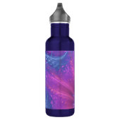 Waterflesje blauw magenta asymmetrisch fractal waterfles  (Rechts)