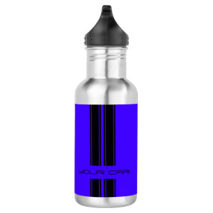 Waterflesje - Blauwe en zwarte auto Waterfles