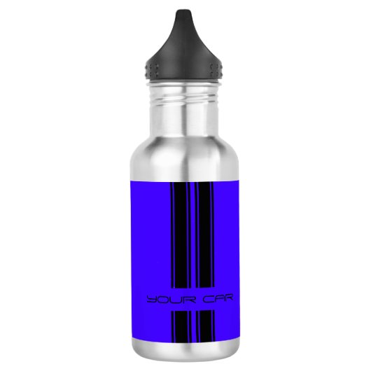 Waterflesje - Blauwe en zwarte auto Waterfles (Links)