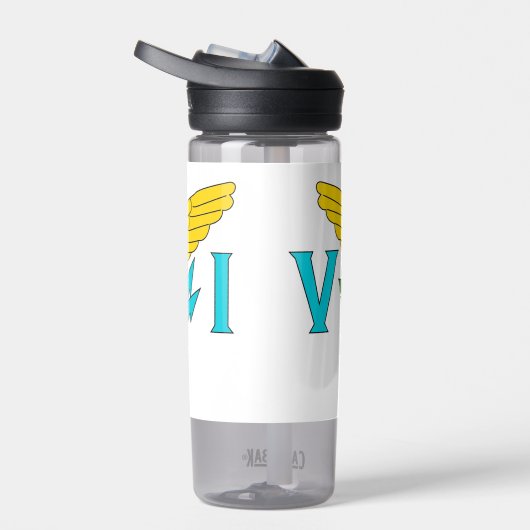 Waterflesje met vlag van de Maagdeneilanden, VS Waterfles (Rechts)