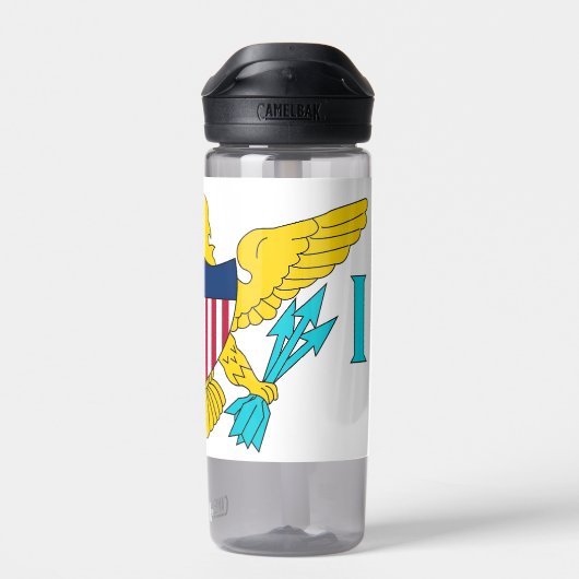 Waterflesje met vlag van de Maagdeneilanden, VS Waterfles (Achterkant)