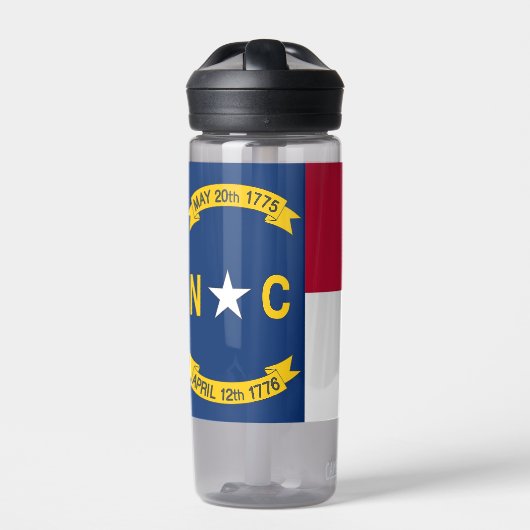 Waterflesje met vlag van North Carolina, VS Waterfles (Voorkant)