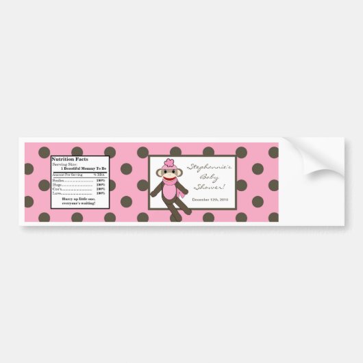 Waterflesje Roze sokaap Bumpersticker (Voorkant)